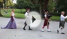 Wedding processional with bagpipes, fife and drum